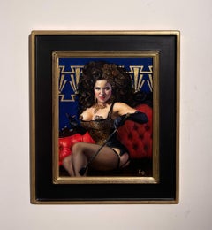 "Amber Ray" (2017) - Female Burlesque Portrait - Original Photorealist Painting