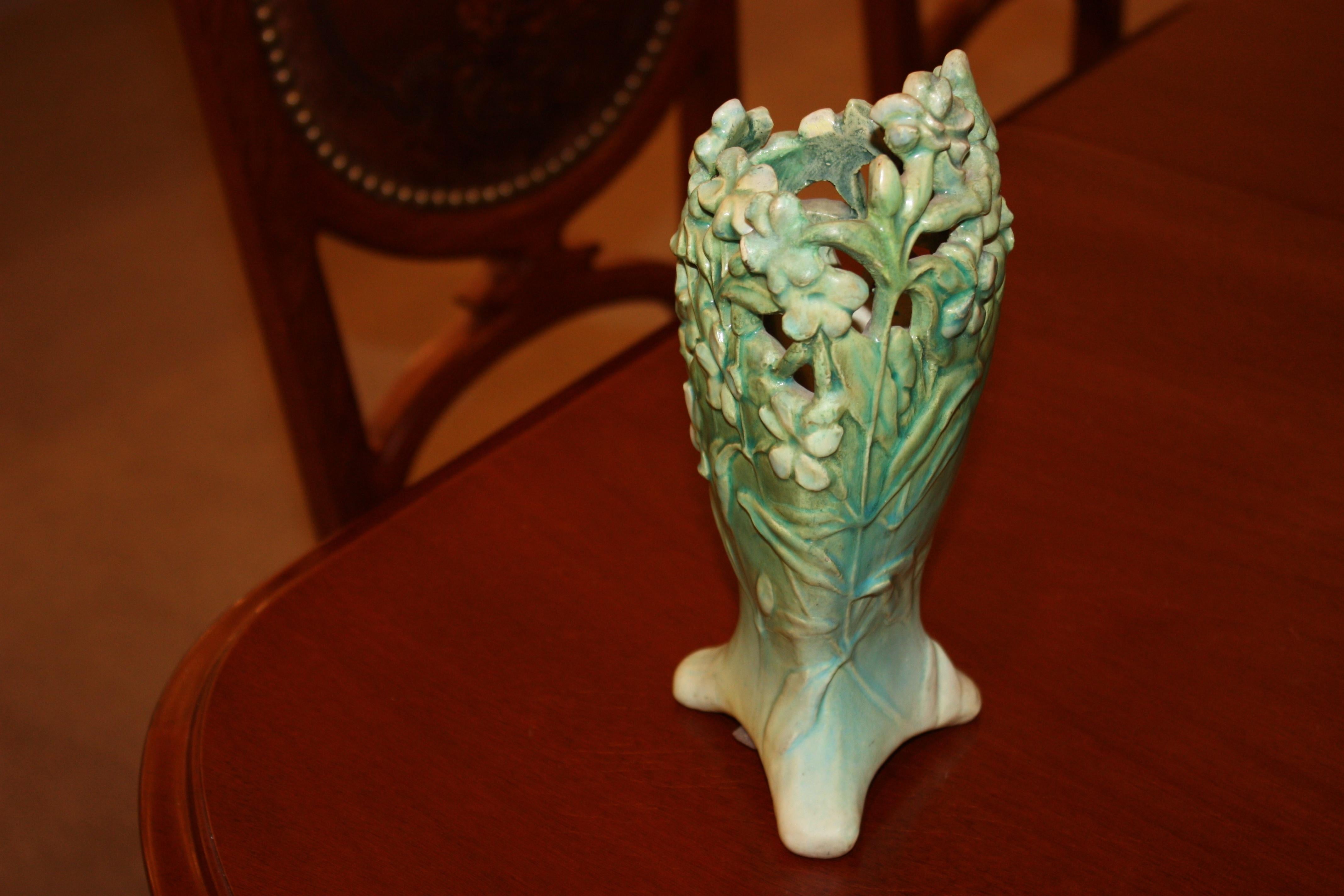 Lachenal French Art Nouveau Ceramic Vase In Excellent Condition In New York, NY