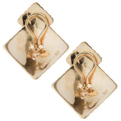 Lackritz 14 Karat Yellow Gold Geometric Square Drop Earrings