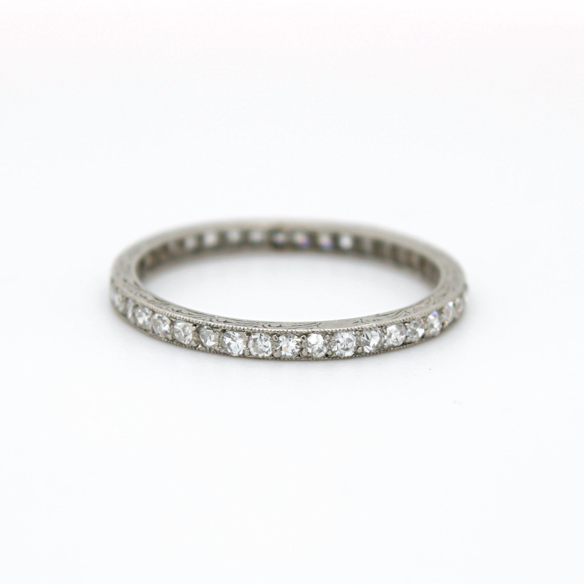 Edwardian Lacloche Diamond Eternity Wedding Band Ring, circa 1910s