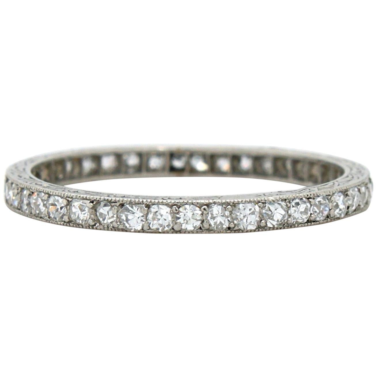 Lacloche Diamond Eternity Wedding Band Ring, circa 1910s