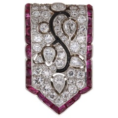 Lacloche Floral Art Deco Clip Brooch, circa 1928