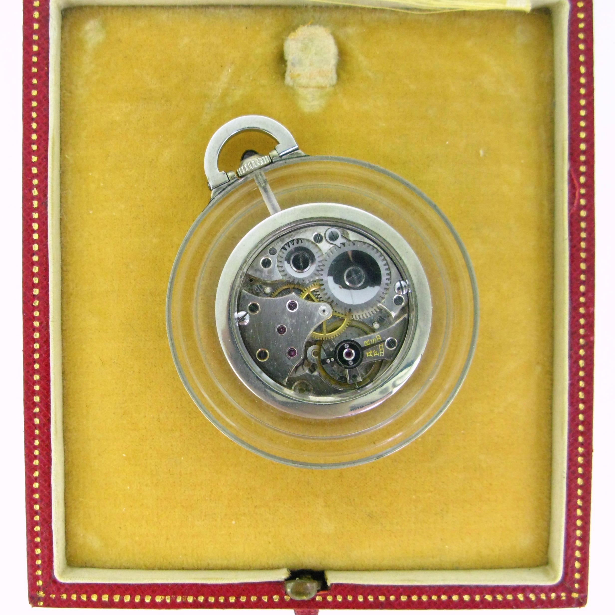 Lacloche Freres Art Deco Rock Crystal Pocket Watch In Good Condition In London, GB
