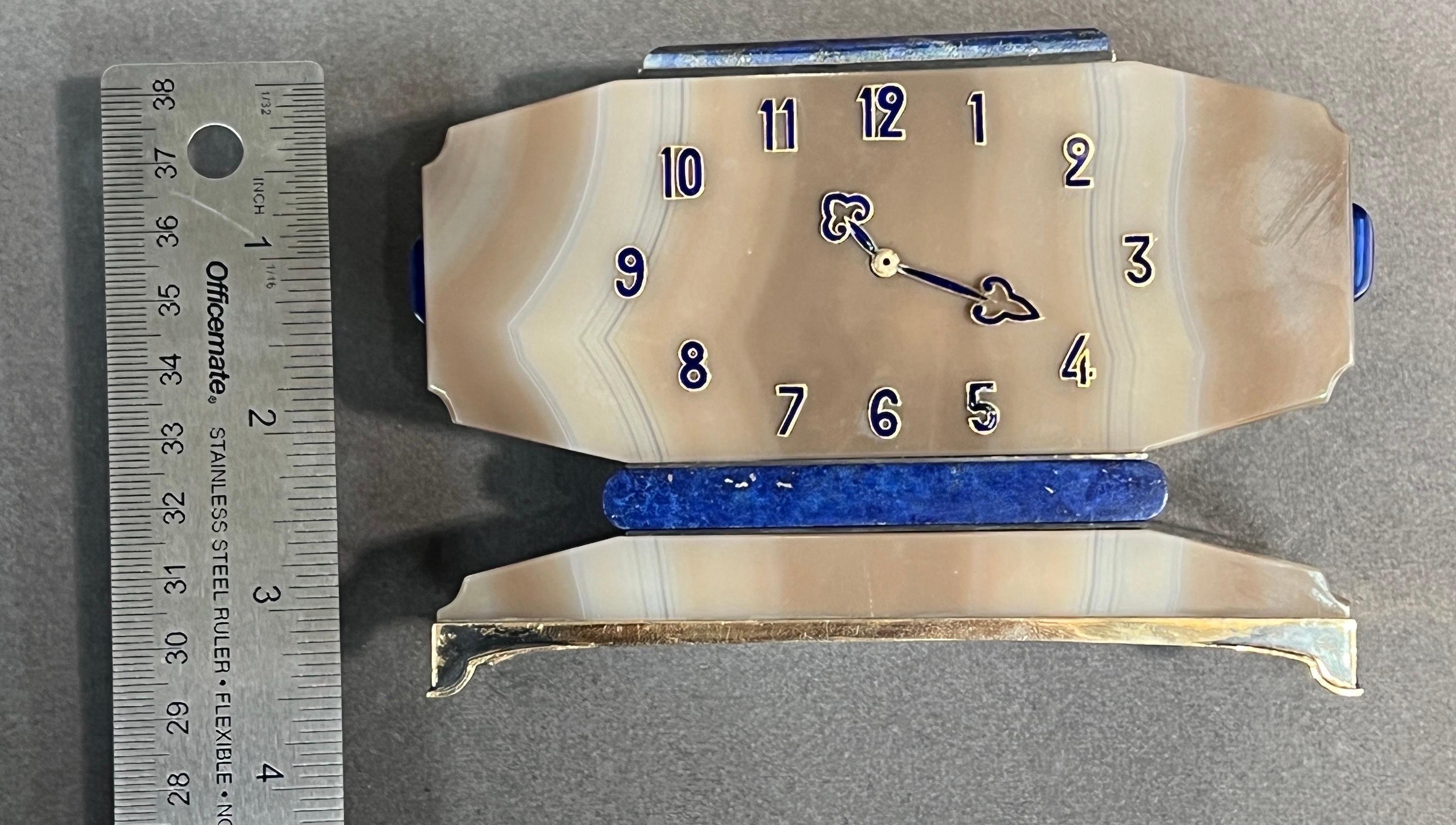 Lacloche Freres Art Deco-Schreibtischuhr (Gemischter Schliff) im Angebot