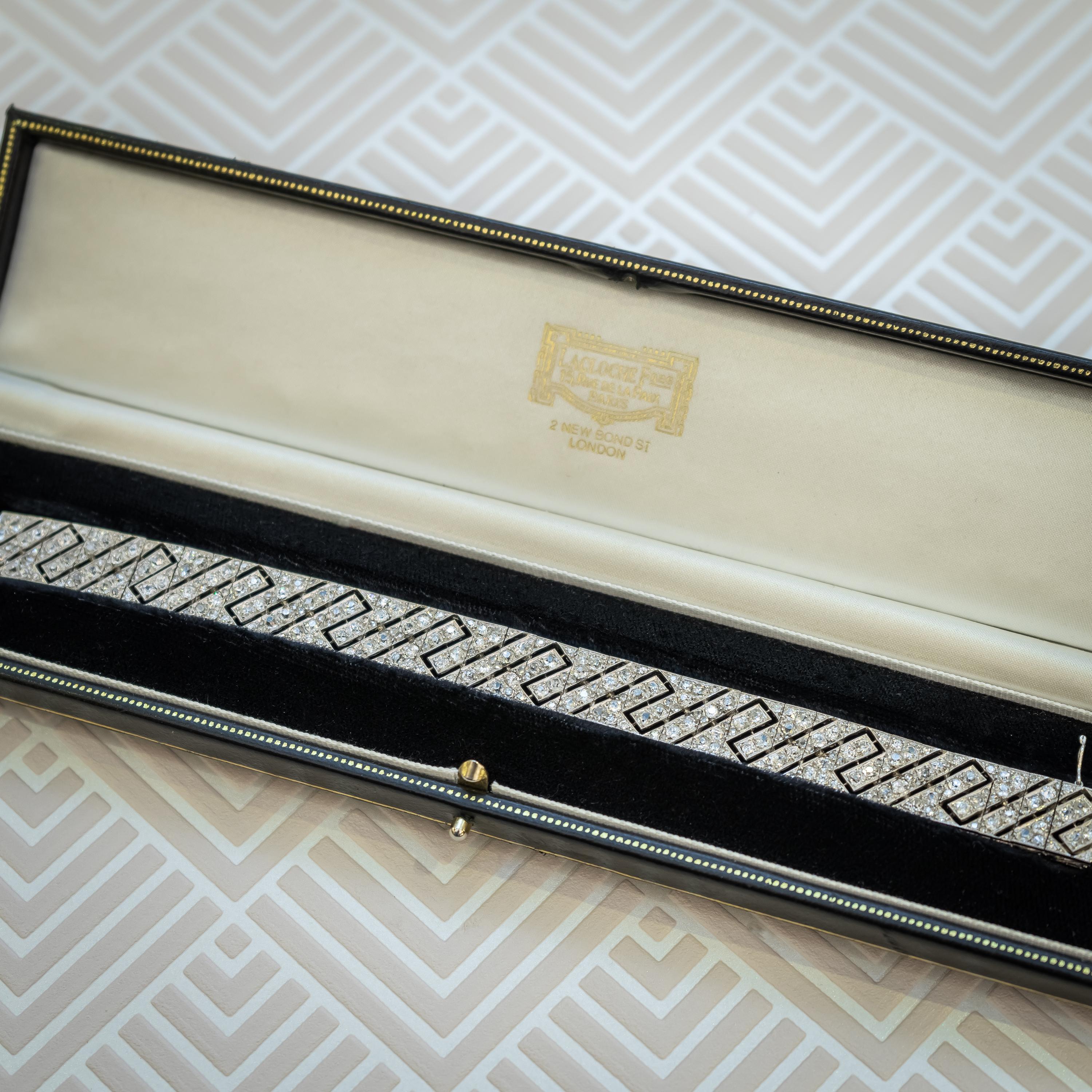 Lacloche Freres Art Deco Diamond and Platinum Bracelet, circa 1930 2