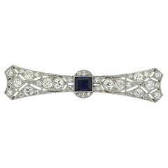 Lacloche Frères Art Deco Sapphire and Diamond Brooch