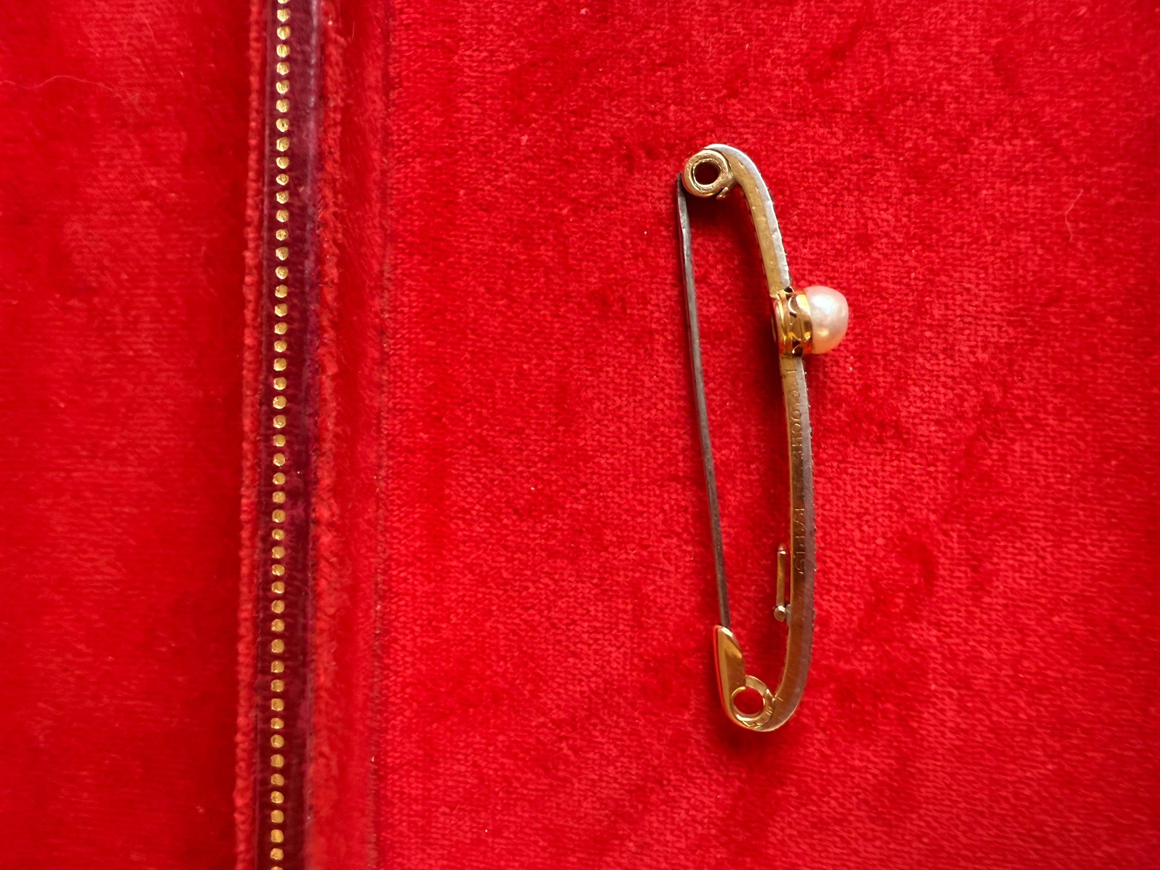 Spilla a barretta con diamanti e perle LaCloche Frères In condizioni buone in vendita a London, GB