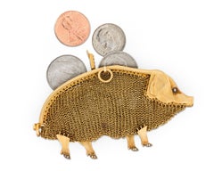 Lacloche Frères Gold and Diamond Pig Purse
