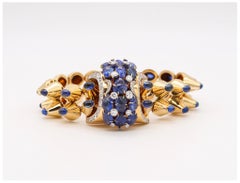 Bracelet rétro Lacloche Frres Paris 1950 en or 18 carats avec 40,17 carats de saphirs et diamants