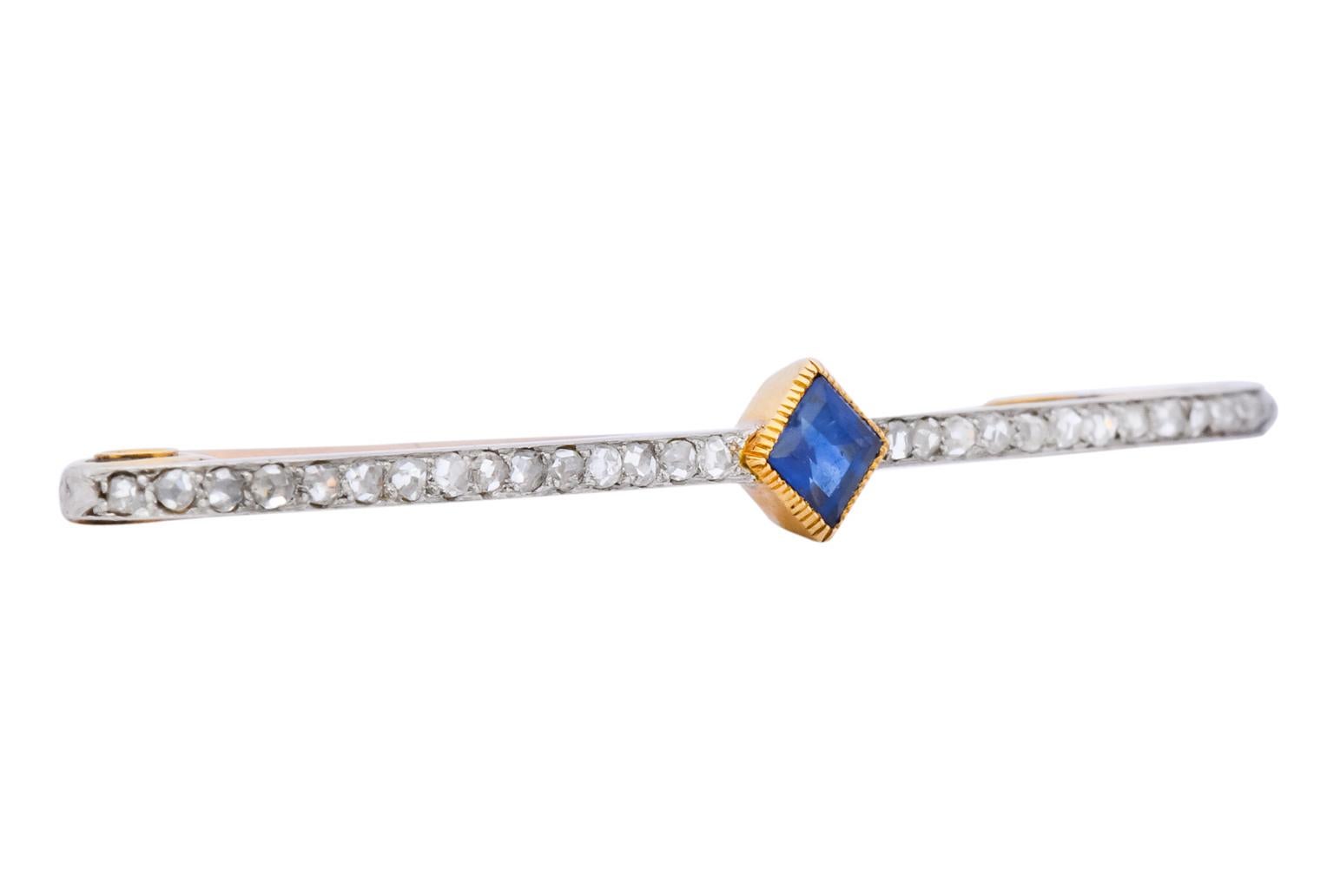 Women's or Men's Lacloche Frères Paris Belle Epoque Sapphire Diamond Platinum-Topped 18 Karat Gol
