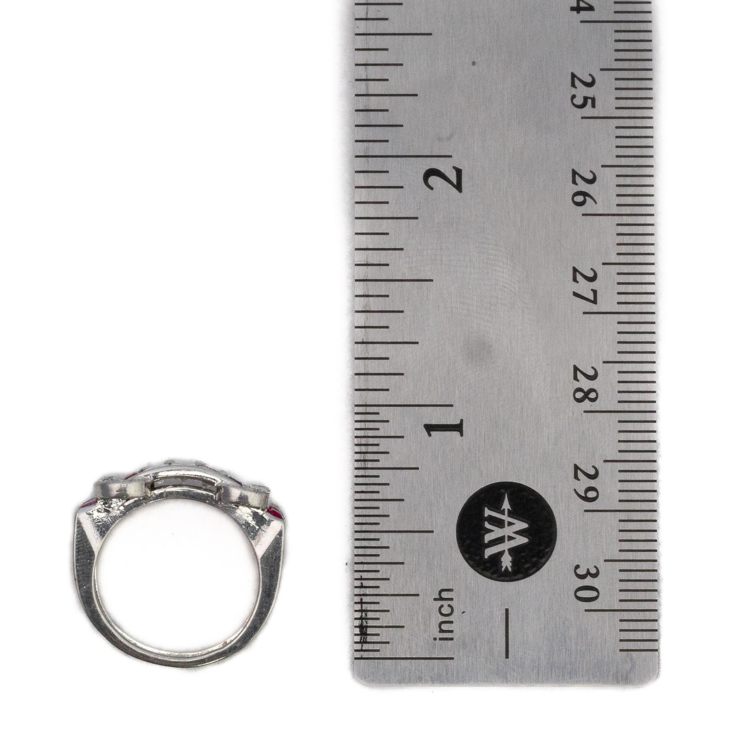 Square Cut Lacloche Ruby and Diamond Ring For Sale
