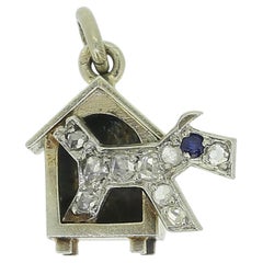 LaCloche Sapphire and Diamond Dog House Charm Pendant