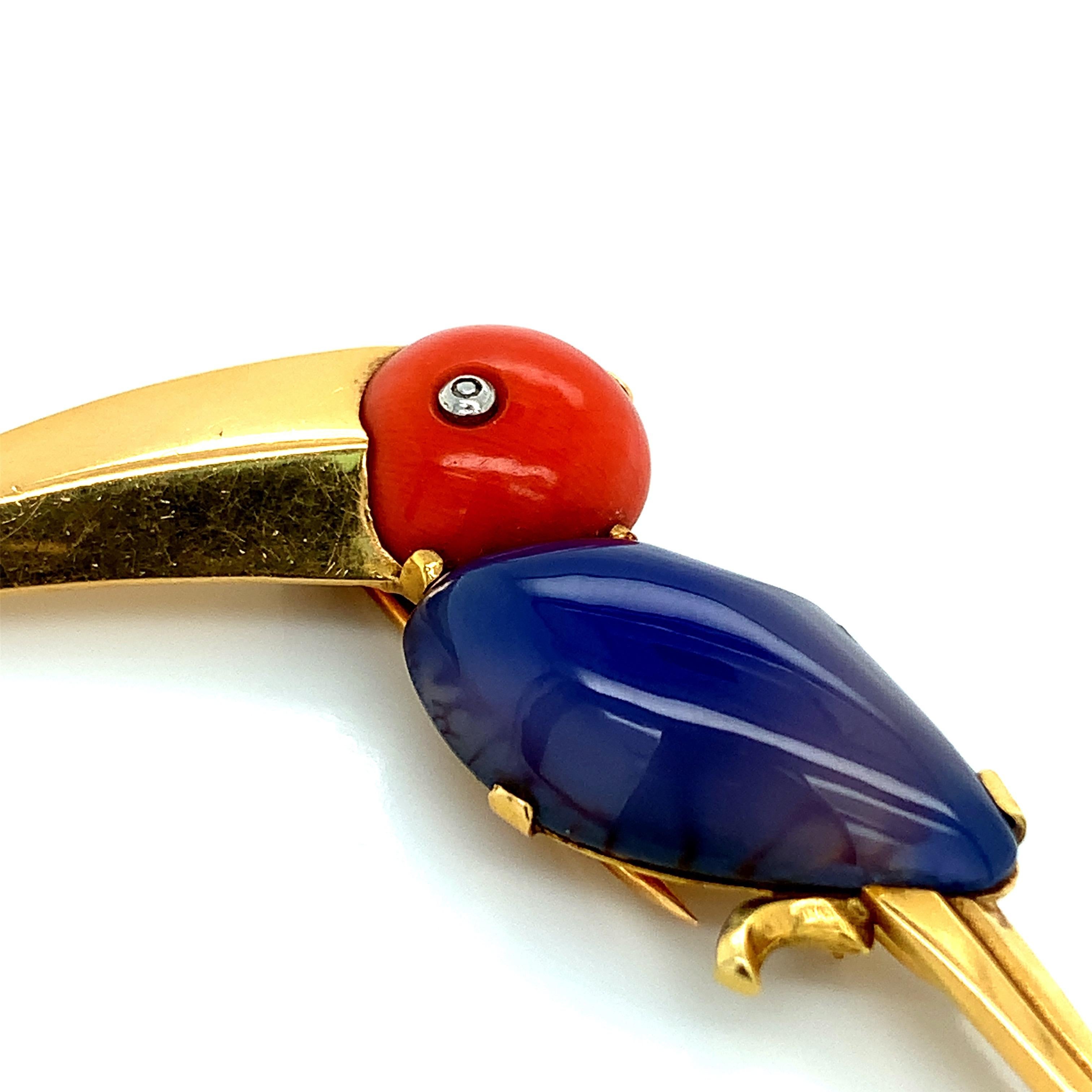 LaCloche Broche toucan en or Excellent état - En vente à New York, NY