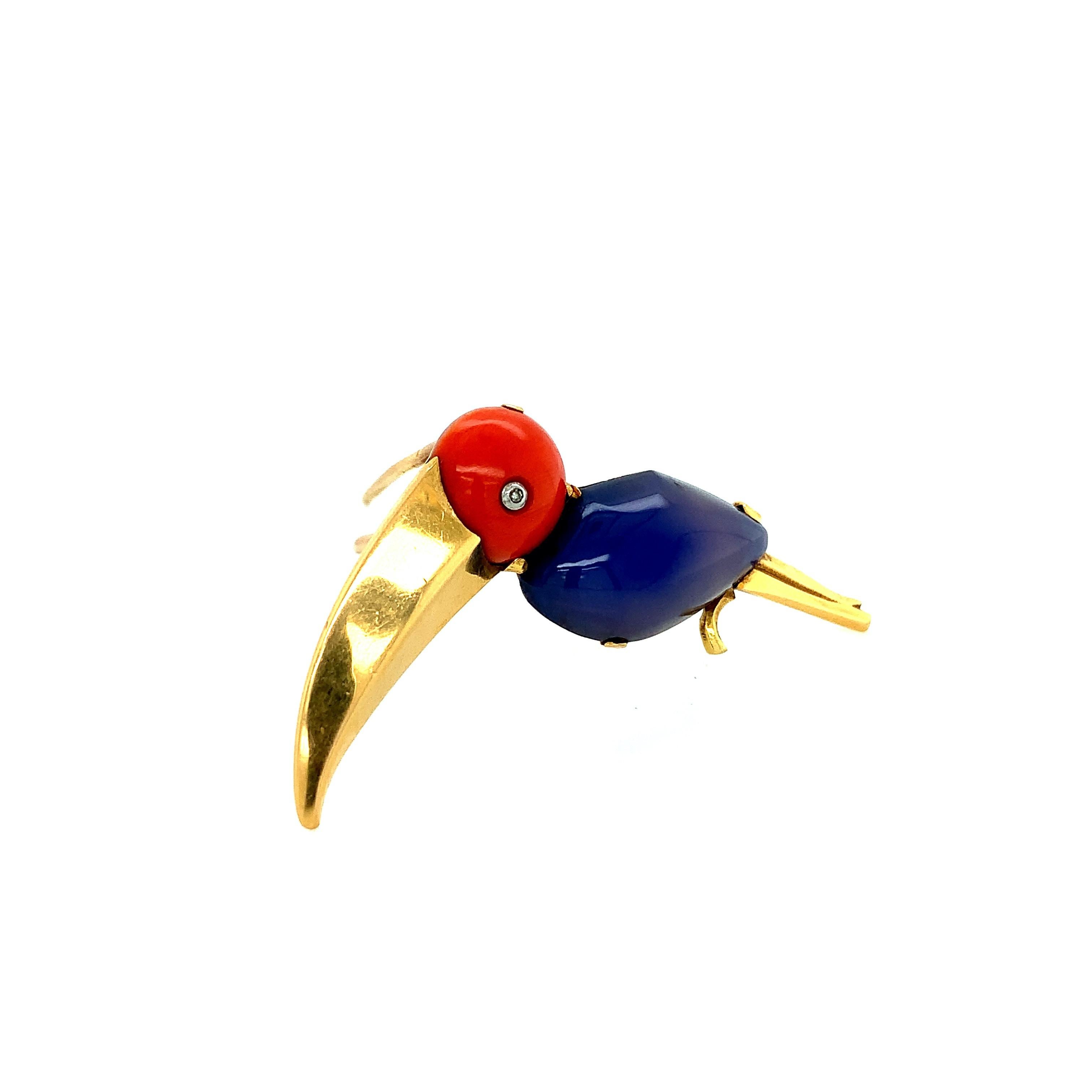 LaCloche Broche toucan en or Unisexe en vente