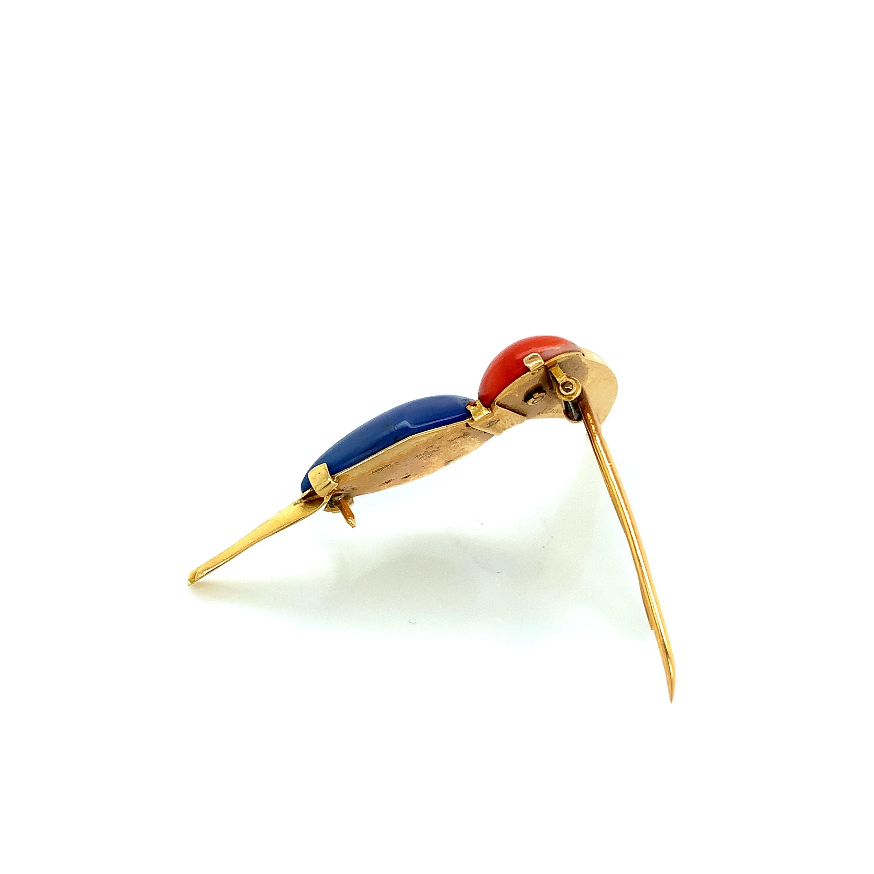 LaCloche Broche toucan en or en vente 1