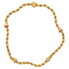 Lacloche French Retro Gold Necklace, circa 1950