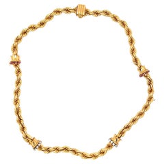 Collana Lacloche francese in oro retrò, 1950 circa