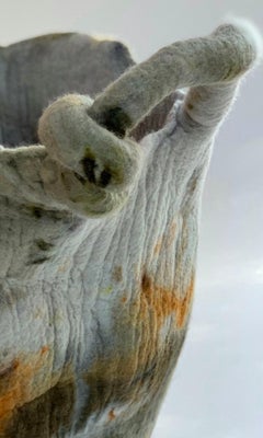 “Laço”, 2020, Naturally Dyed Felted Wool Vase by Inês Schertel, Brazil