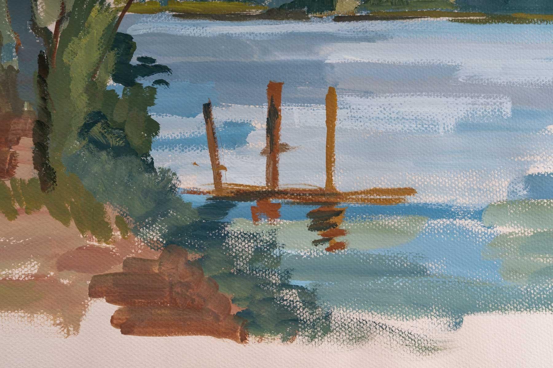 European Laconic Landscape, Lake and Countryside For Sale