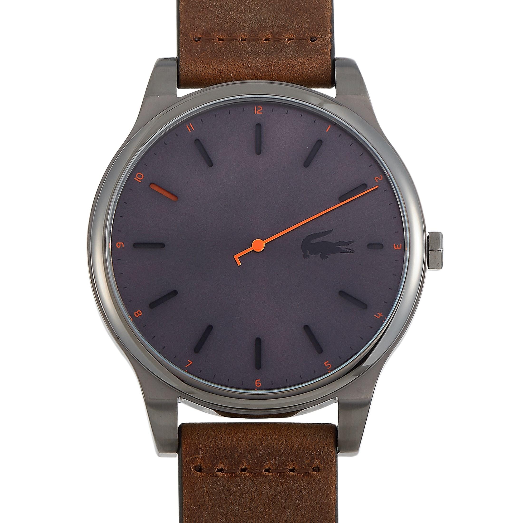 Men's Lacoste Kyoto Stainless Steel Brown Leather Strap Watch 2010968
