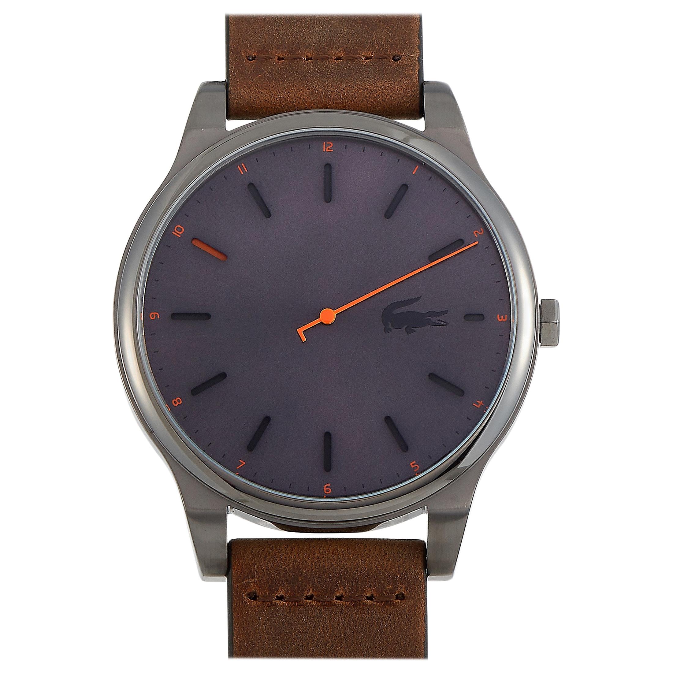 Lacoste Kyoto Stainless Steel Brown Leather Strap Watch 2010968