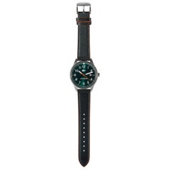 Lacoste Men's Continental Green Dial Black Leather Watch 2011019
