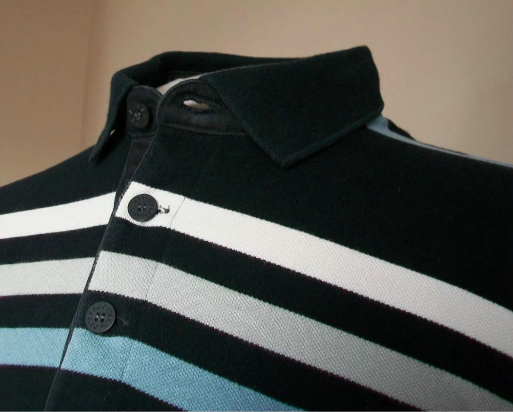 LACOSTE - Camicia da rugby a righe da uomo con fodera in pile - 100% cotone - Taglia XS In condizioni buone in vendita a Chatham, ON