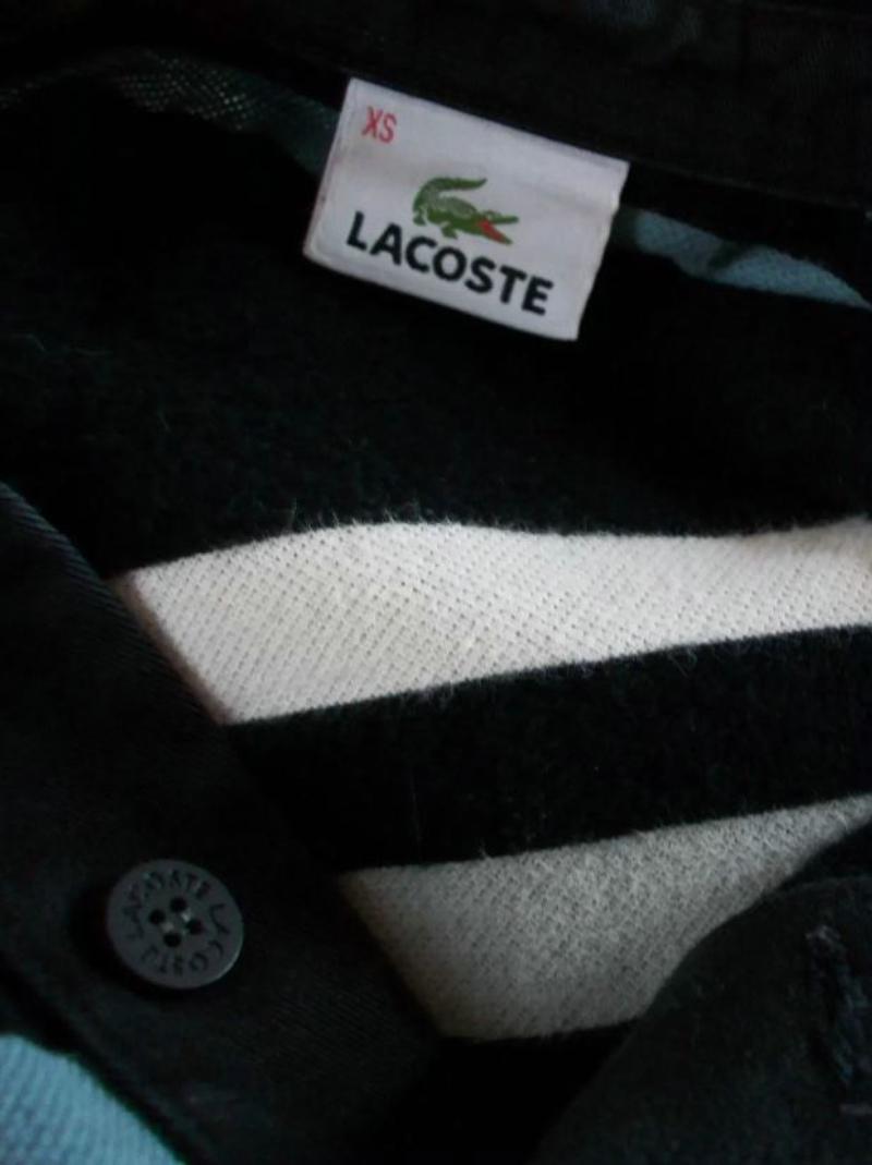 LACOSTE - Camicia da rugby a righe da uomo con fodera in pile - 100% cotone - Taglia XS in vendita 1