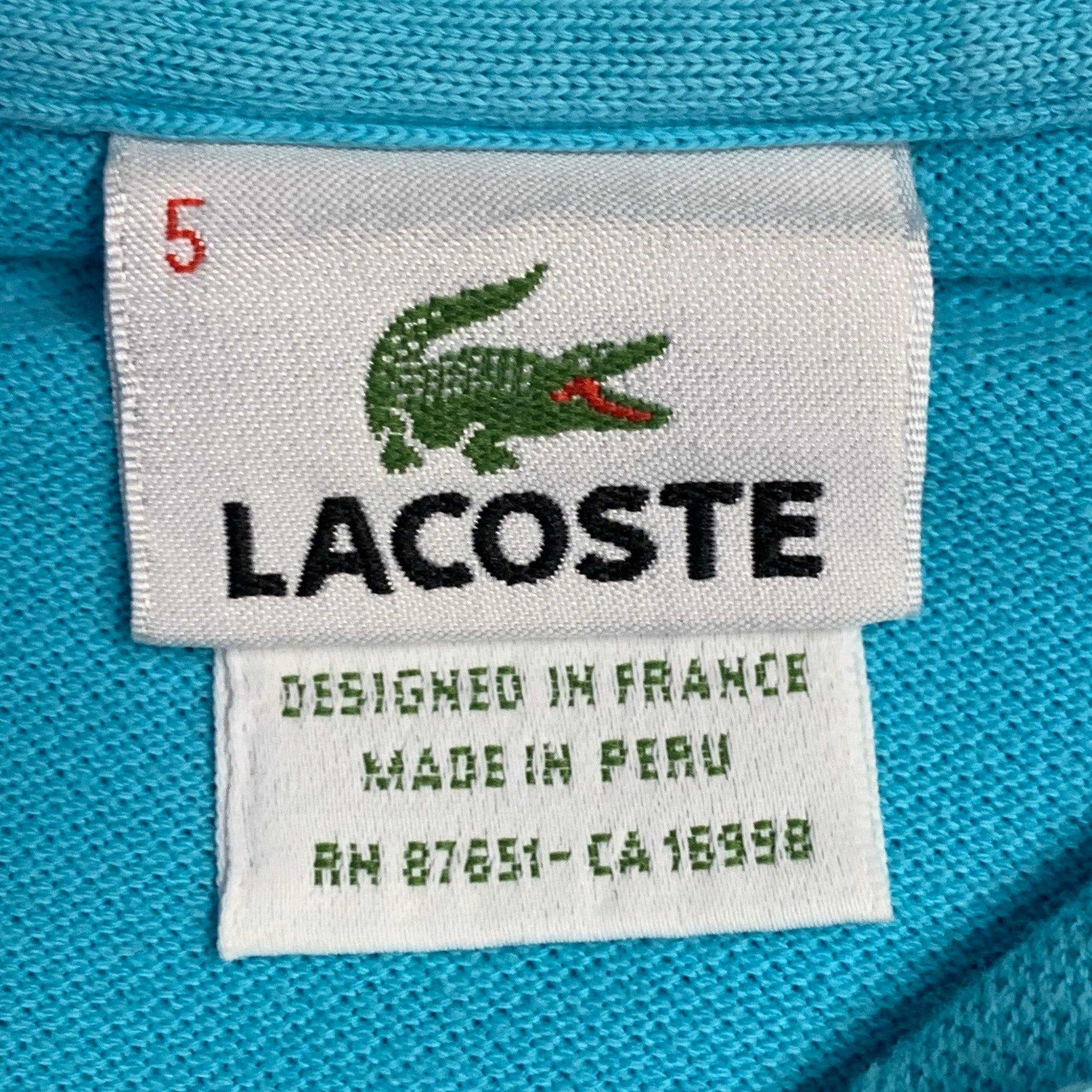 LACOSTE Größe L Blau Aqua Baumwolle Logo Patch Polo im Angebot 2