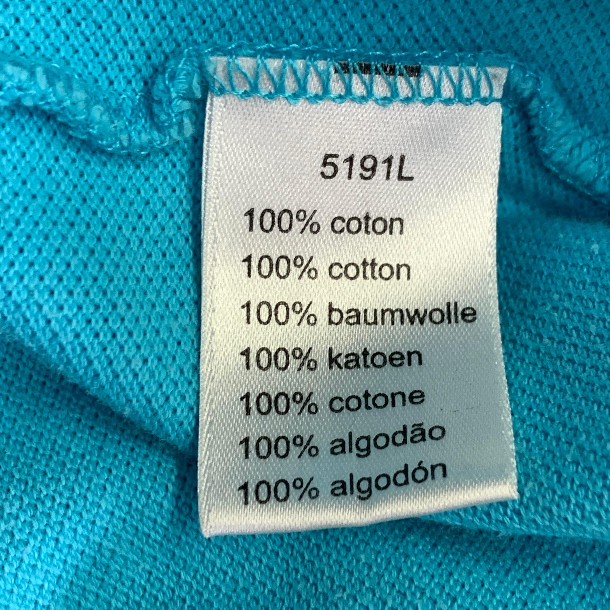 LACOSTE Größe L Blau Aqua Baumwolle Logo Patch Polo im Angebot 3