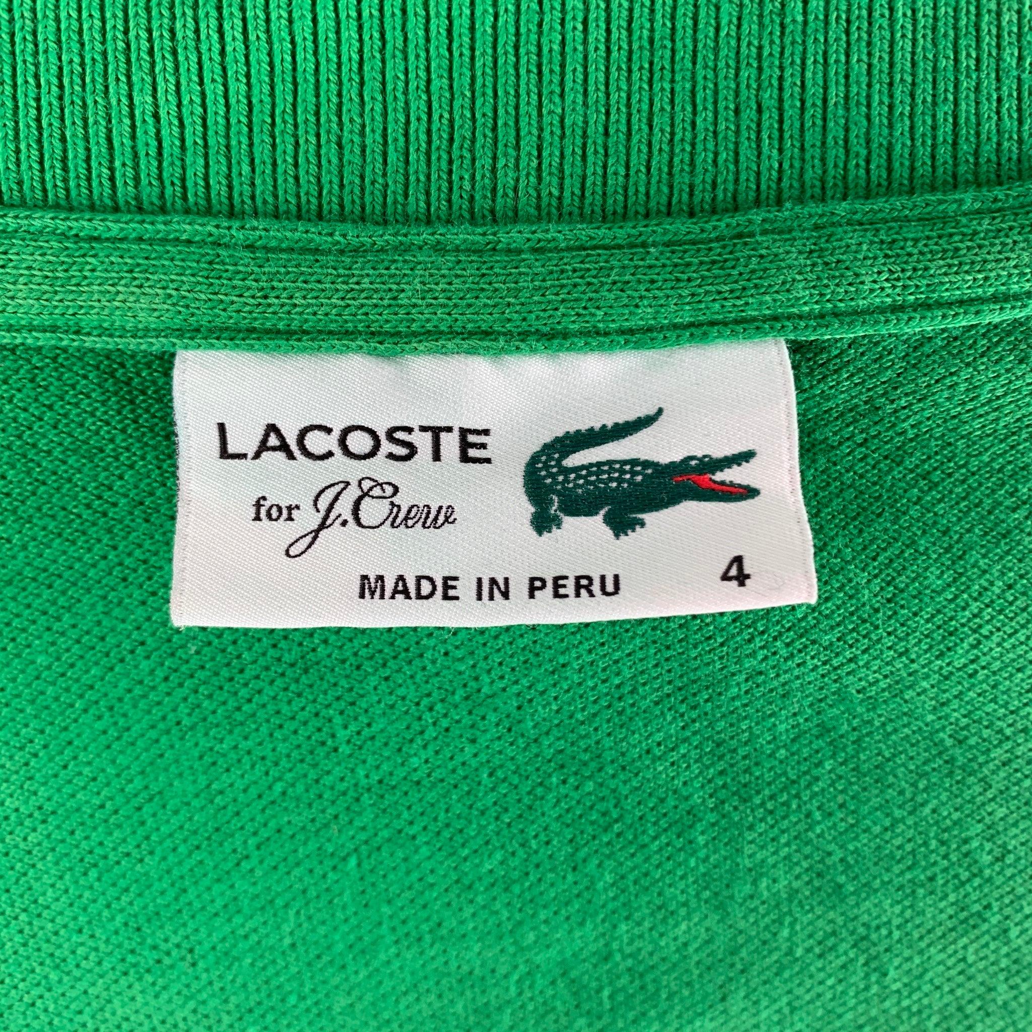 LACOSTE Size L Green Embroidery Cotton Polo For Sale 1
