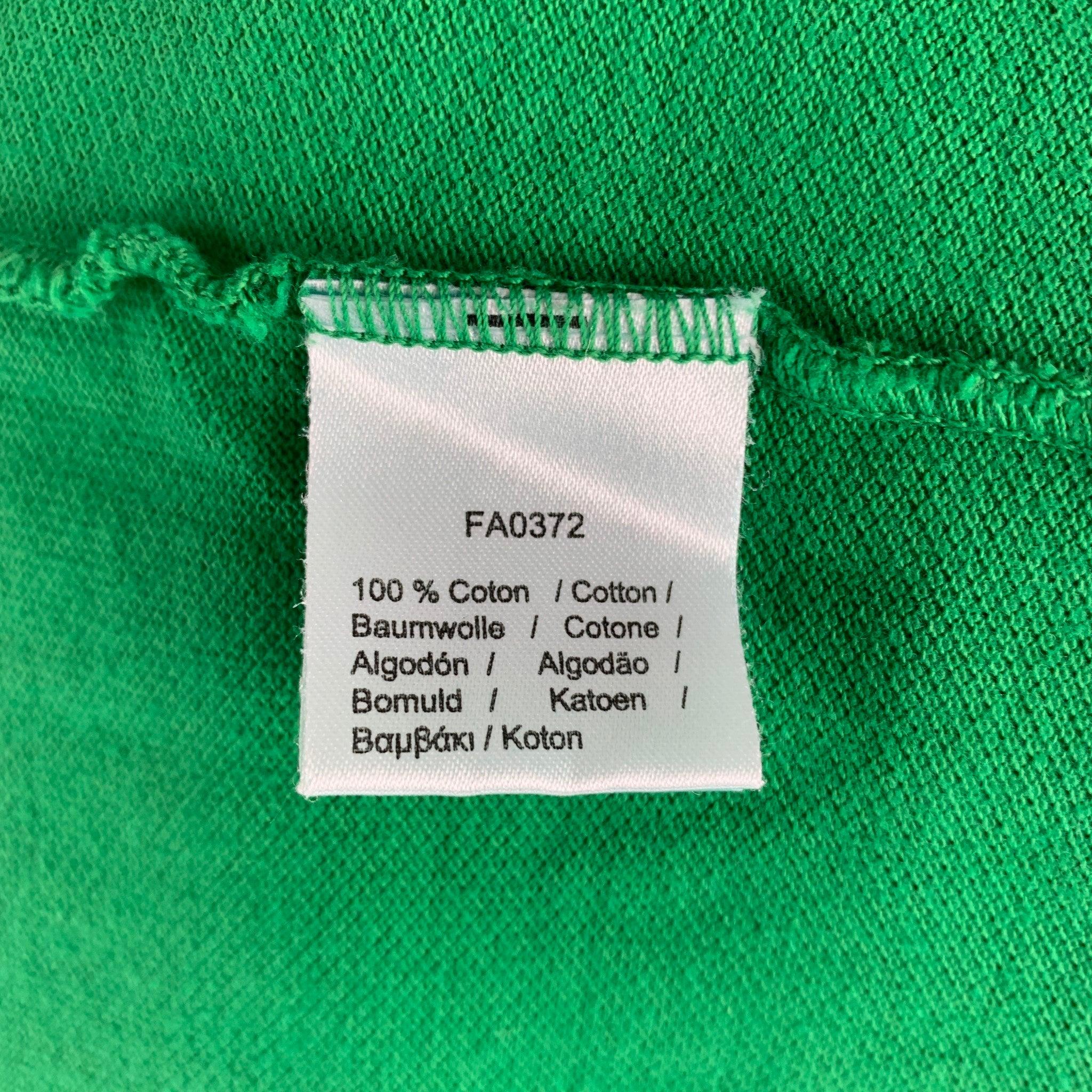 LACOSTE Size L Green Embroidery Cotton Polo For Sale 2