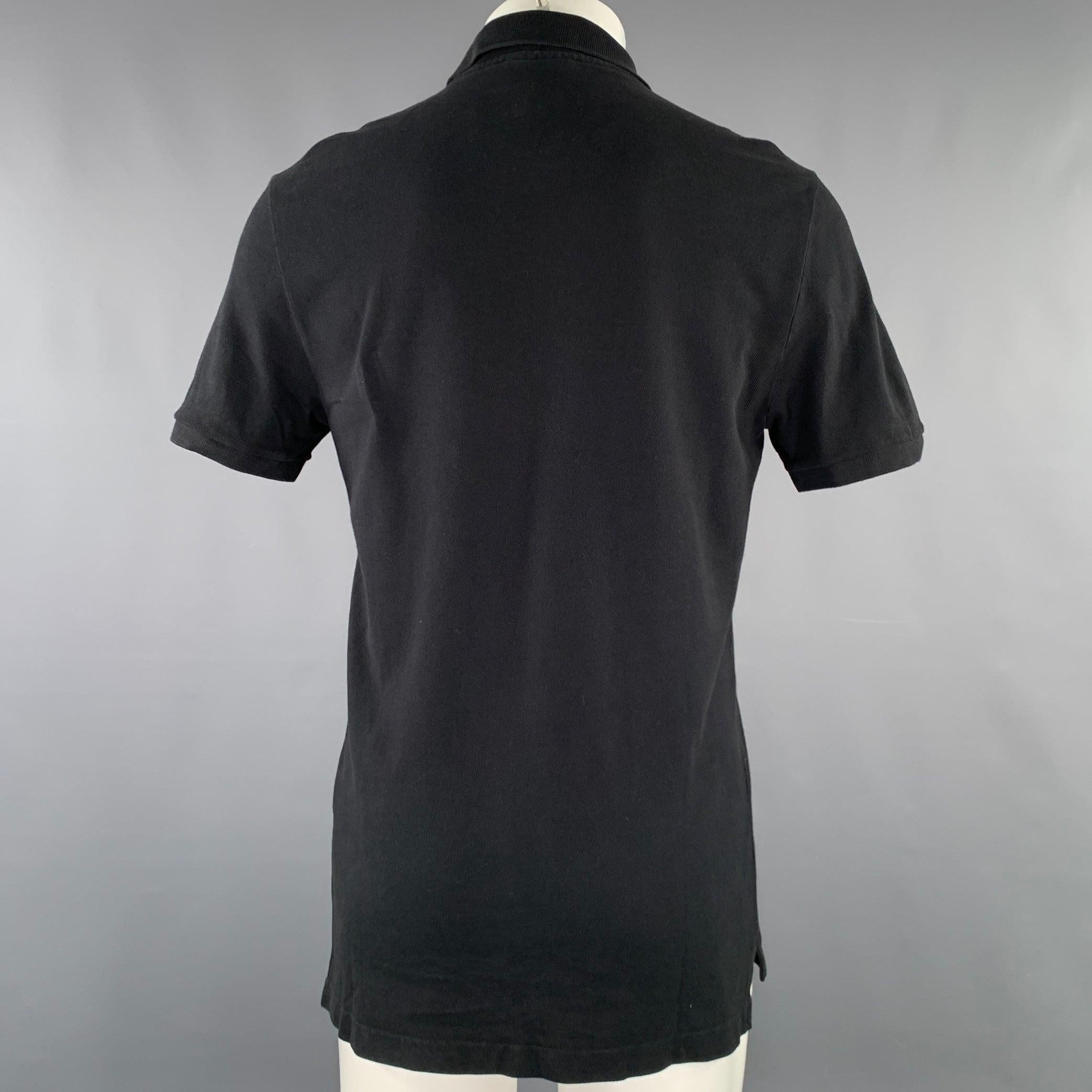 Men's LACOSTE Size M Black Cotton Half Placket Polo For Sale