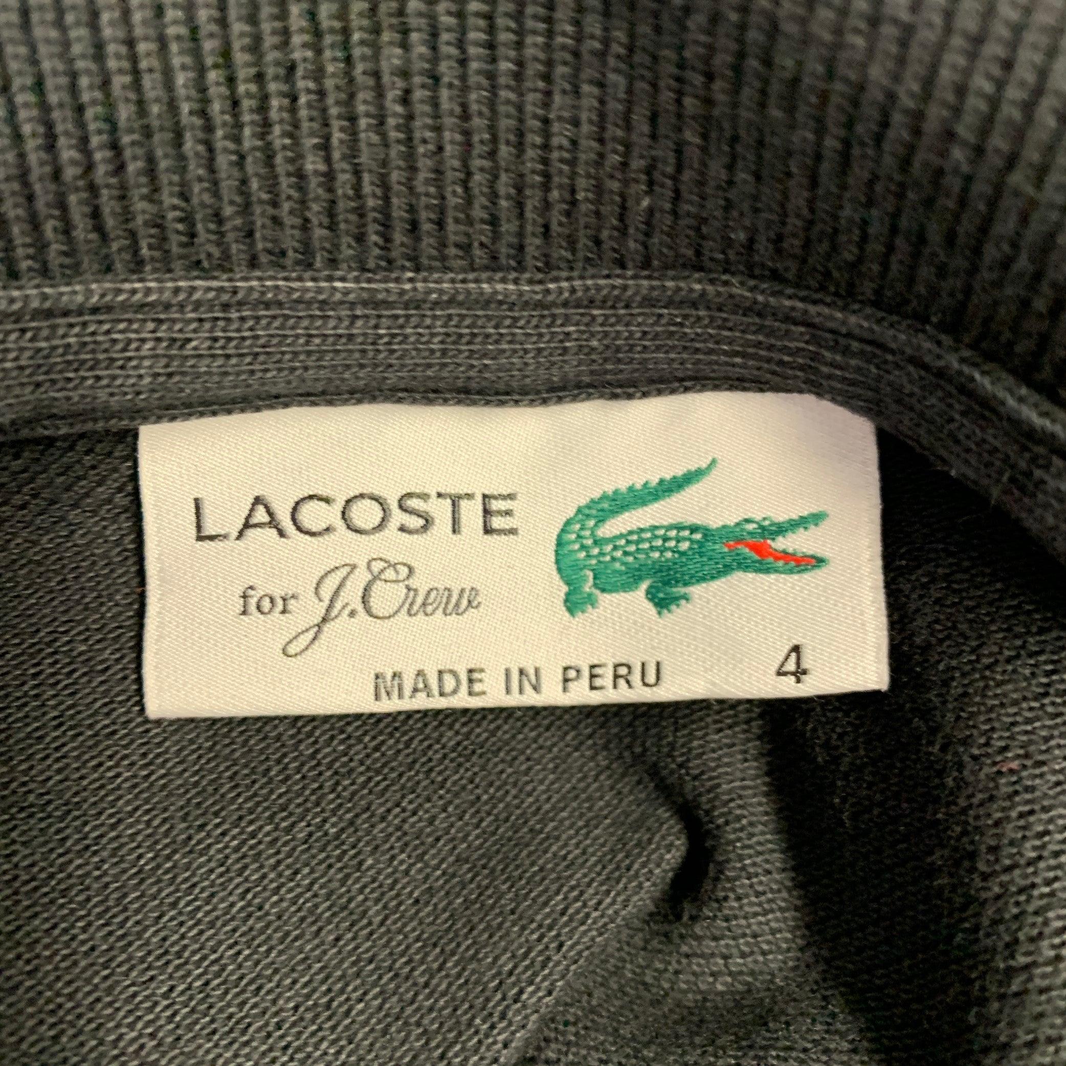 LACOSTE Size M Black Cotton Half Placket Polo For Sale 1