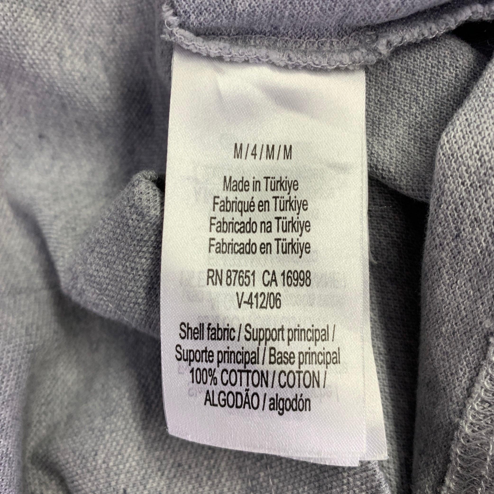 LACOSTE Size M Grey Cotton Loose Fit Large Patch Polo For Sale 1