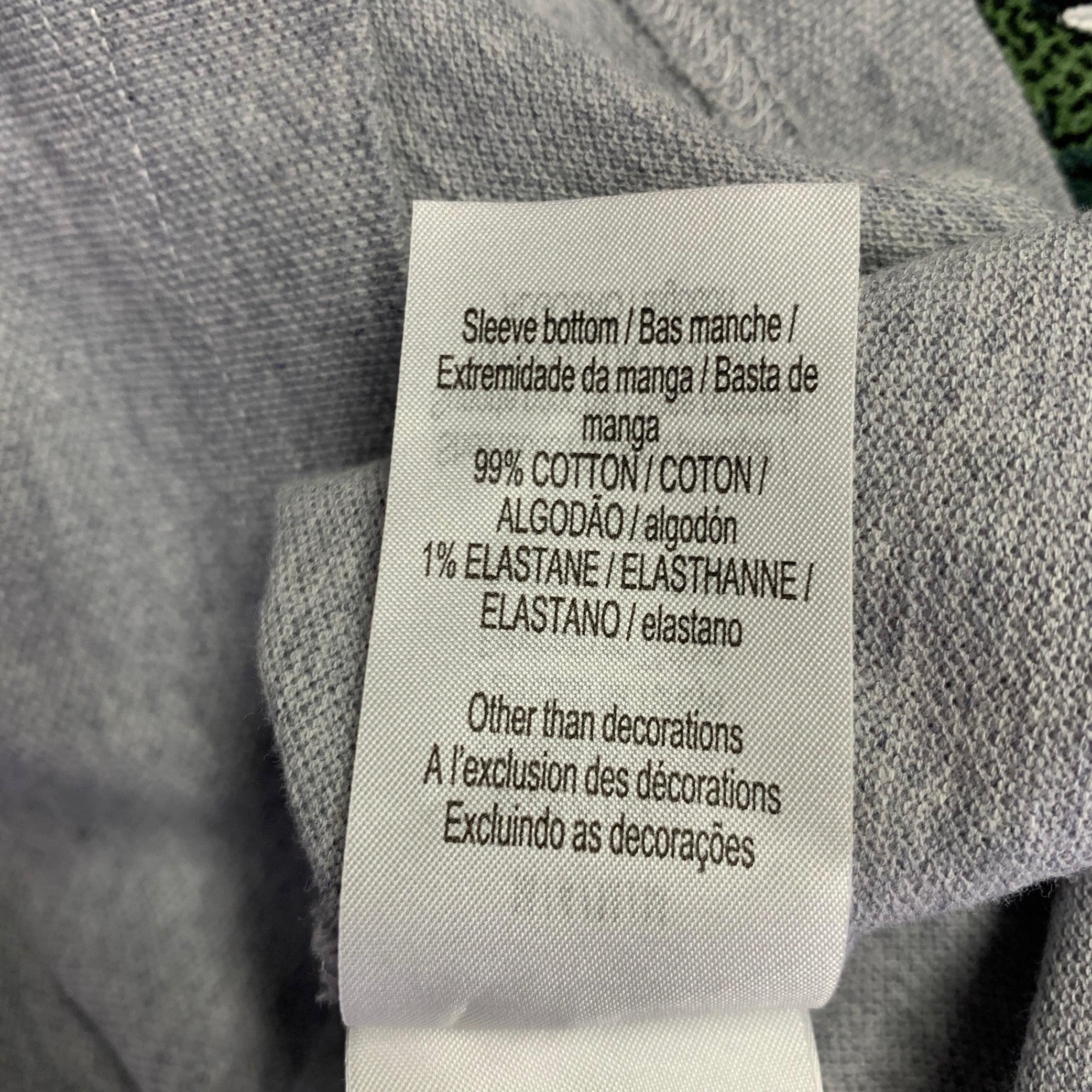 LACOSTE Size M Grey Cotton Loose Fit Large Patch Polo For Sale 2