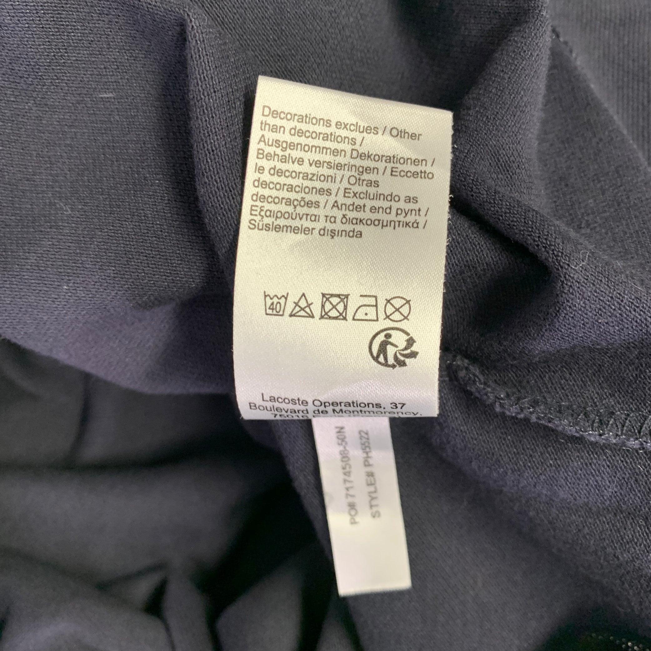 Polo con bottoni nascosti LACOSTE Taglia M Navy in misto cotone, vestibilità regolare in vendita 1