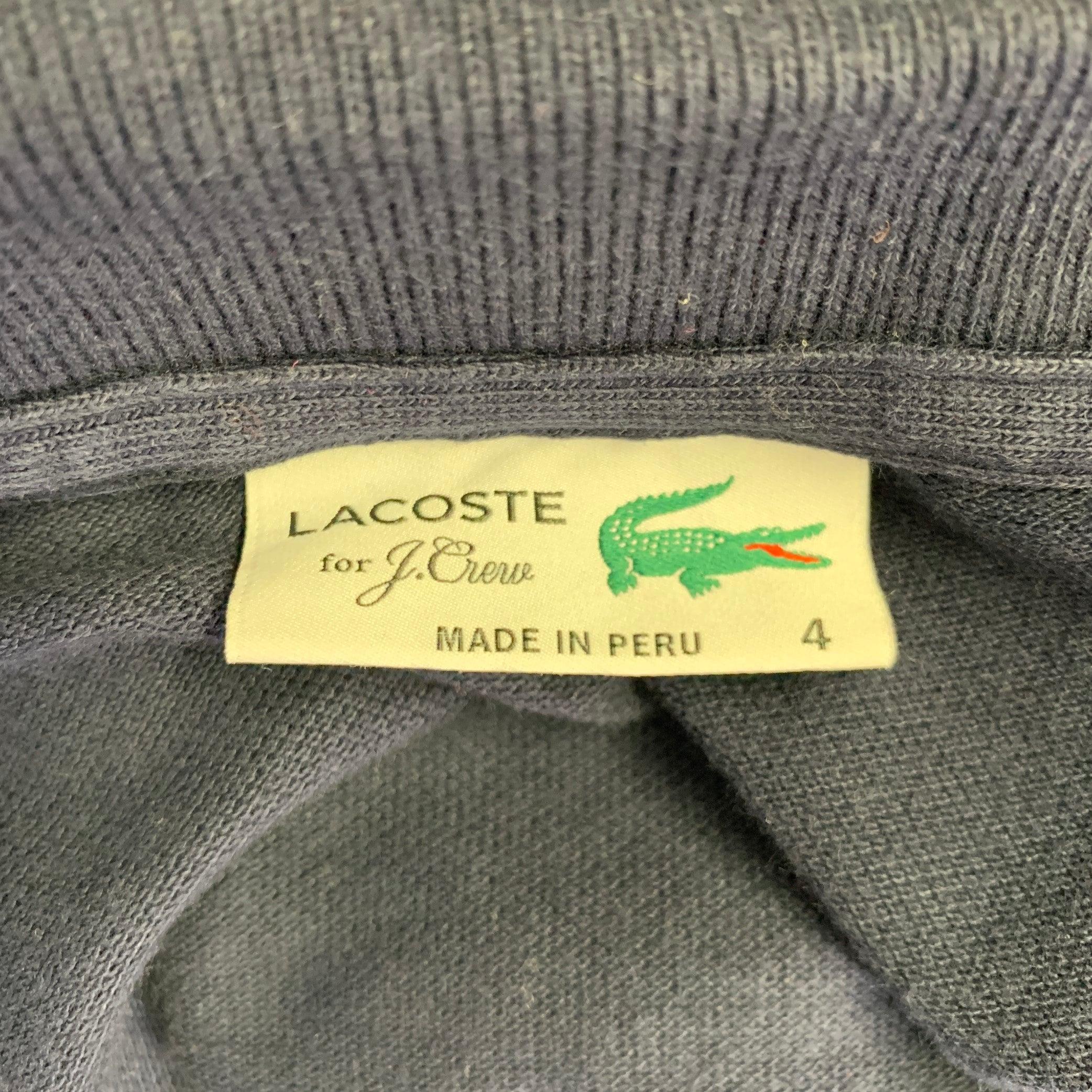 Men's LACOSTE Size M Navy Cotton Half Placket Polo For Sale