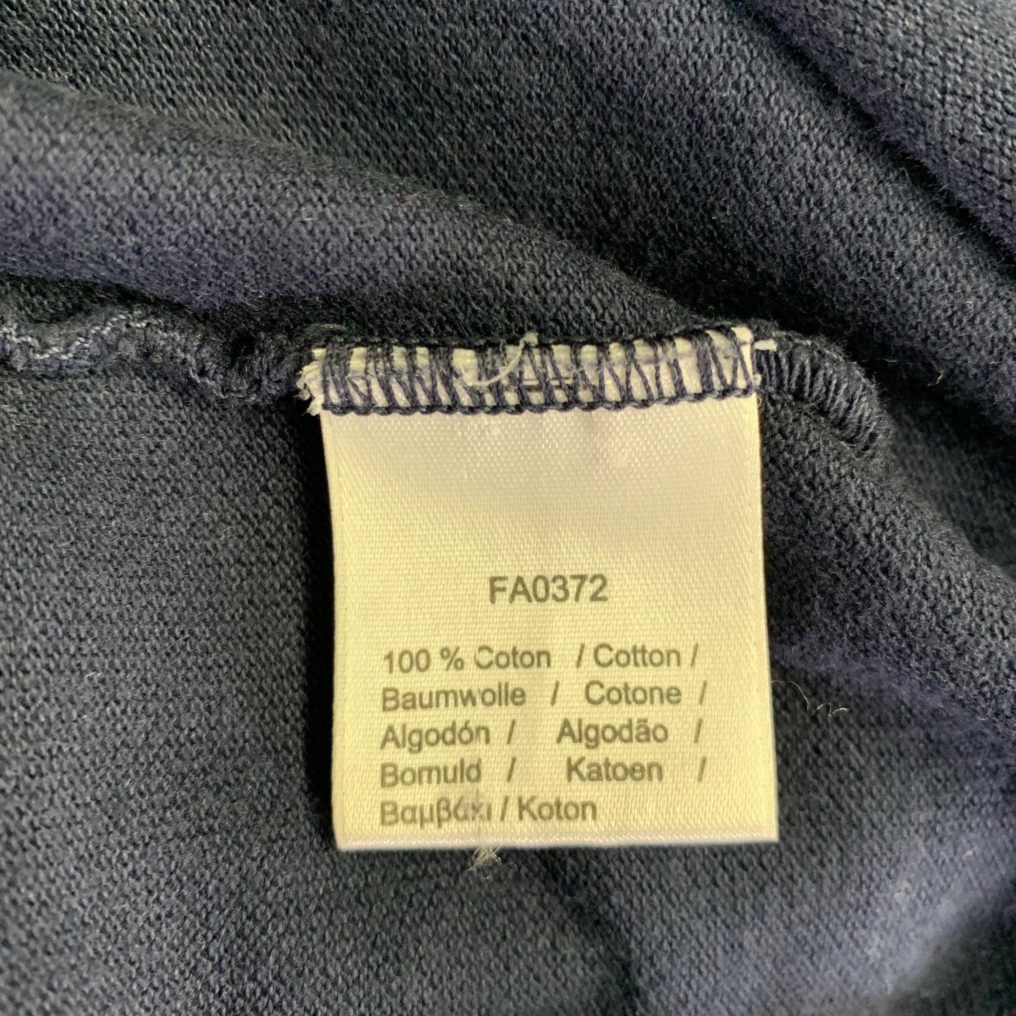 LACOSTE Size M Navy Cotton Half Placket Polo For Sale 1