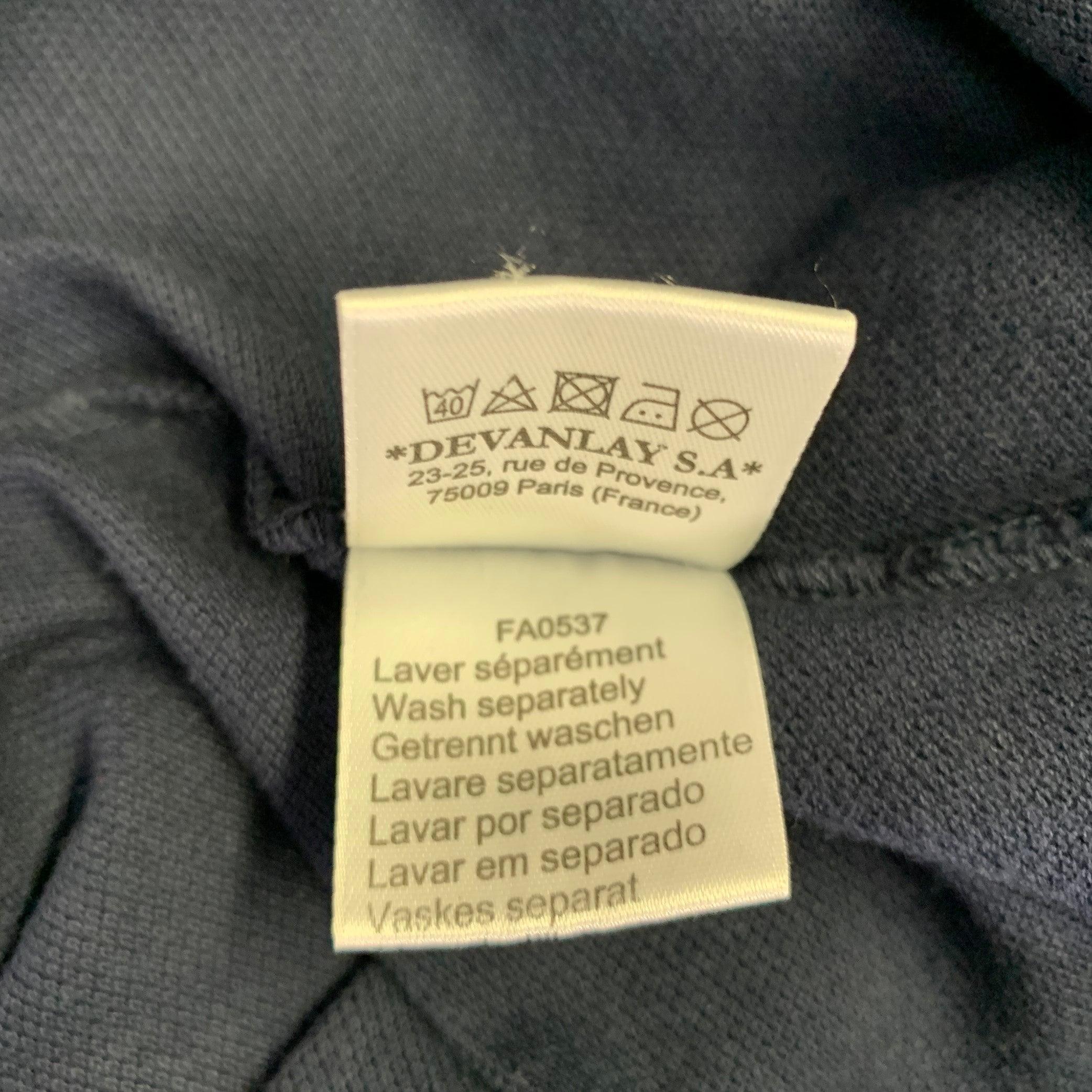 LACOSTE Size M Navy Cotton Half Placket Polo For Sale 2