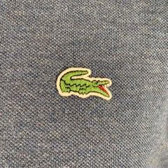 LACOSTE Size S Blue Cotton Half Placket Polo