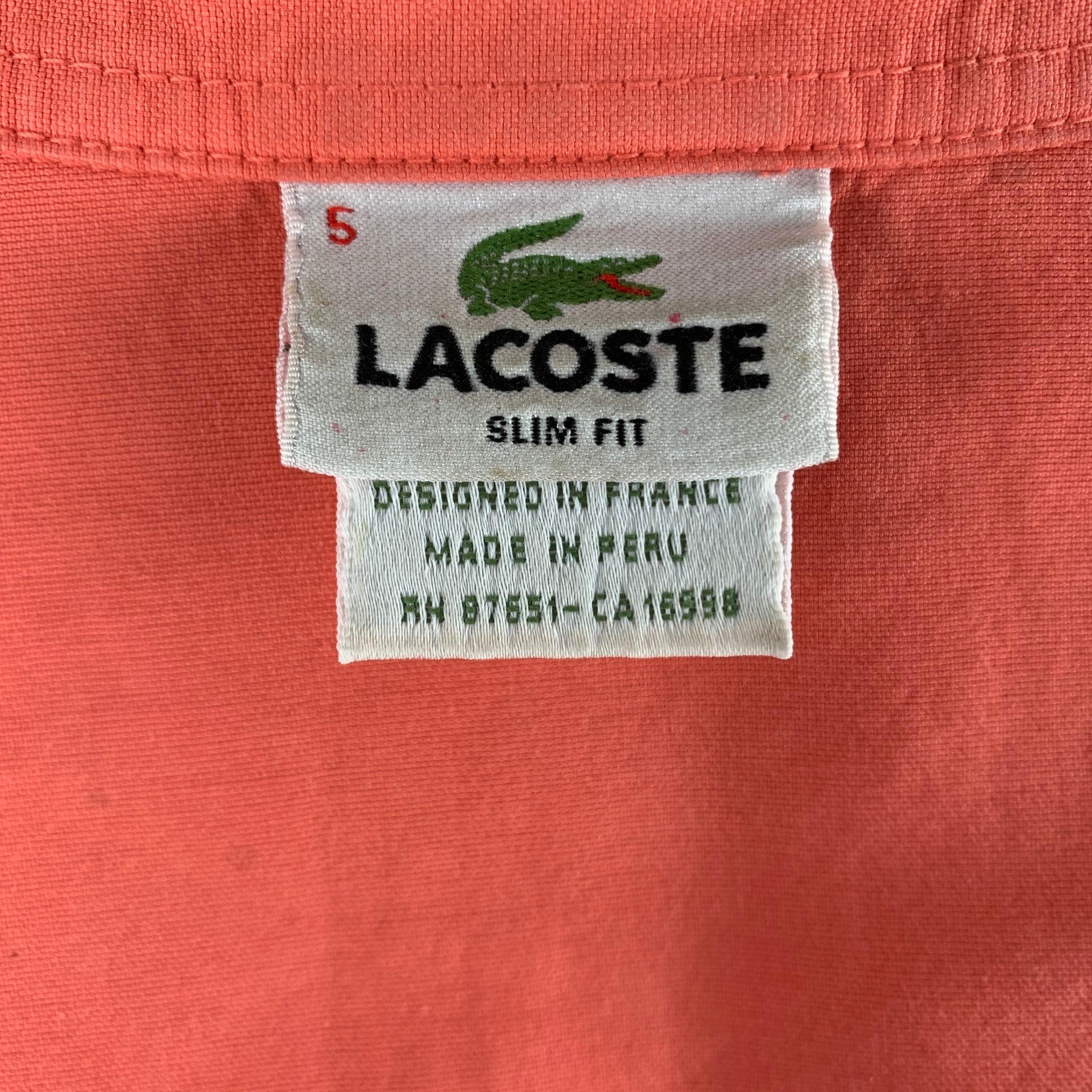 Men's LACOSTE Size XL Orange Cotton One pocket Polo For Sale