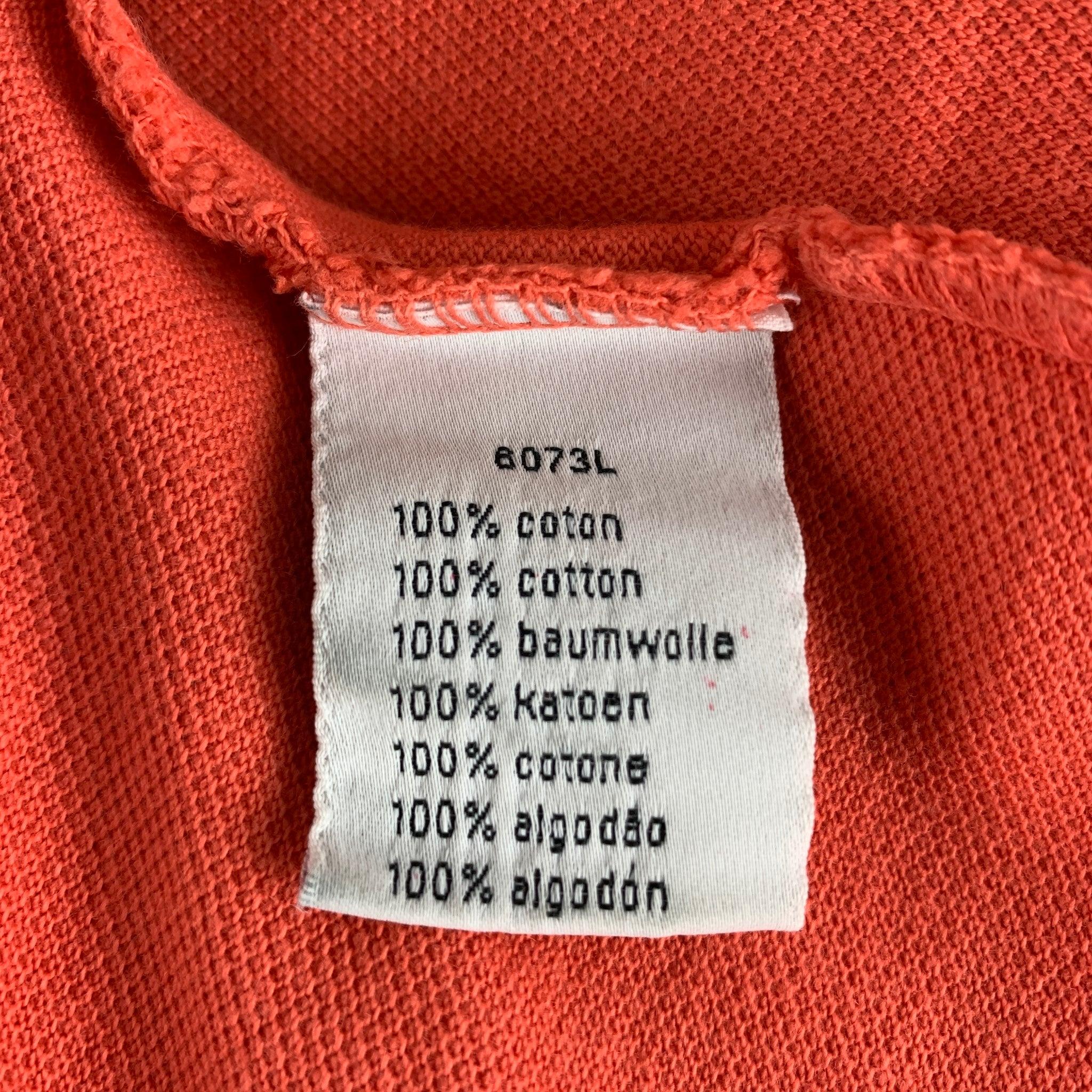 LACOSTE Size XL Orange Cotton One pocket Polo For Sale 1