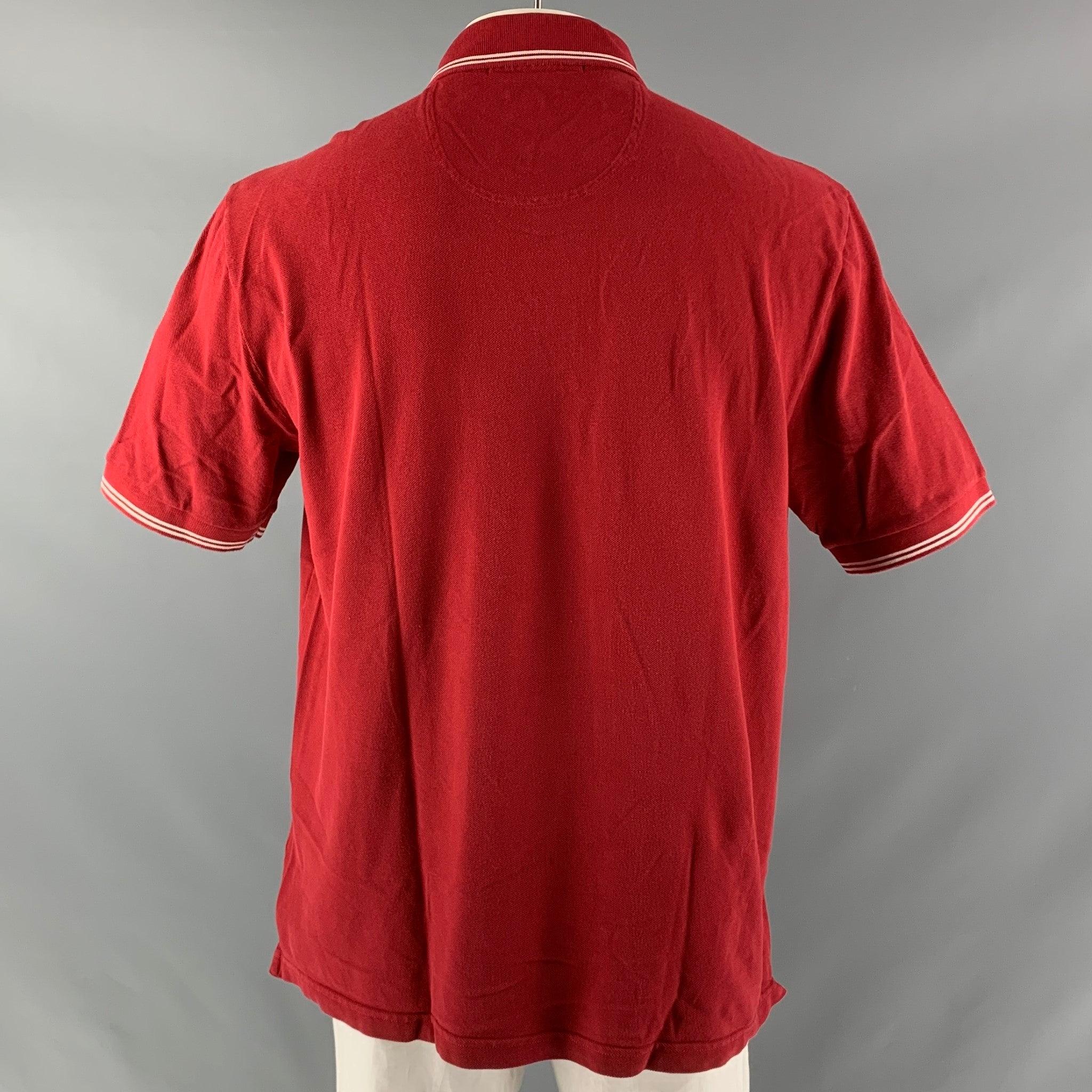 LACOSTE Size XL Red Cotton Polo In Good Condition For Sale In San Francisco, CA
