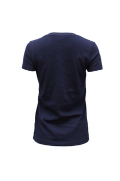 Lacoste V-Neck Top in Navy Blue Cotton