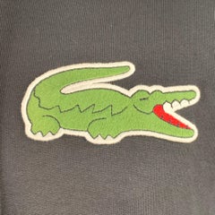 LACOSTE x COMME des GARCONS Größe L Schwarz Grün Patch Baumwolle Sweatshirt mit Kapuze