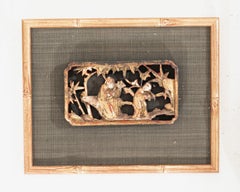Decorazioni murali cinesi laccate e intagliate, XIX secolo.