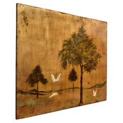 Peinture à la laque et à la feuille d'or sur panneau, 1960