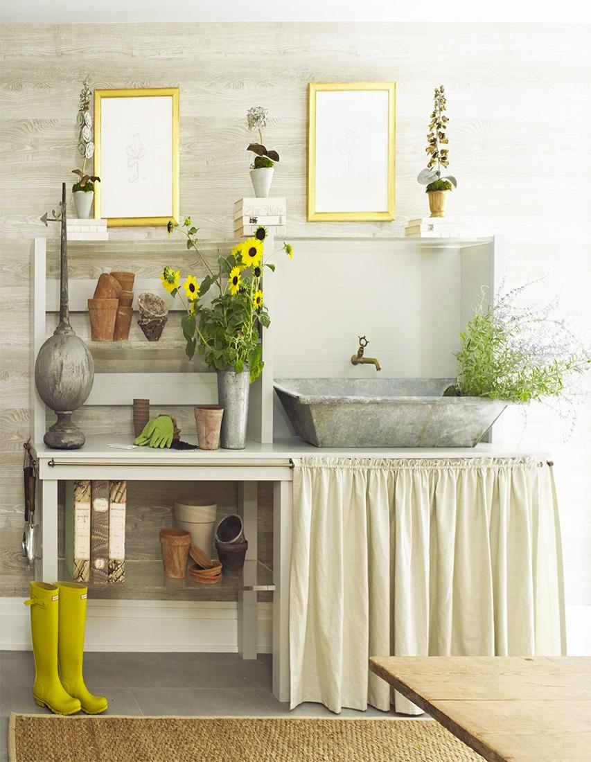 20th Century Lacquer and Lucite Potting Table