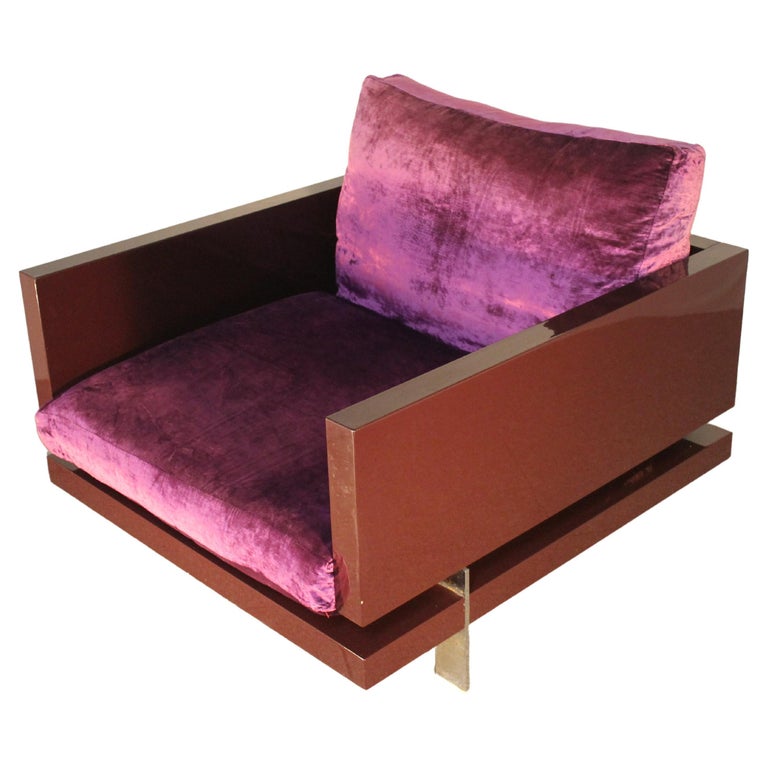 Lacquer Armchair, Maison Versace, 1970 For Sale at 1stDibs